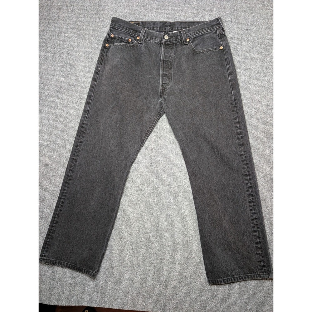 Levis 501 Jeans Men's Size 36x29 Black Denim Full Button Fly Levi Straight Leg